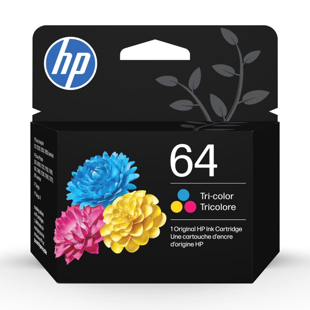 HP 64 Tri-color Original Ink Cartridge (N9J89AN#140) | staples.ca
