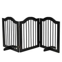 PawHut Freestanding Pet Gate with 2 Support Feet - Black-Made of MDF, robust gate 