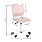 Homy Casa Fabric Task Chair - Baby Pink-Armless