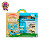 Melissa & Doug 21-Piece Let’s Explore Fishing Play Set-Add to the fishing experience with fish guide and activity cards, ruler for measuring catches, double-sided mat for warm or cold weather fishing, durable tackle box to store supplies, collectible medallion
