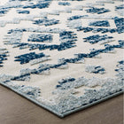 Modway Reflect Takara Abstract Diamond Moroccan Trellis Indoor/Outdoor Area Rug - 8 ft W x 10 ft L - Ivory/Blue-100% Polypropylene Sisal