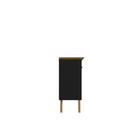 Manhattan Comfort Yonkers 62.99" Mid-Century Modern Sideboard - Black and Cinnamon-Sleek Beveled Top Board Design