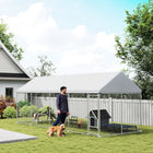 PawHut Outdoor Dog Kennel with Roof - 19.7' x 7.5' x 7.9' - Secure Latch-Provides 149 sq. ft (13.8 m²) play and relaxation area

