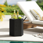 HOMCOM Concrete Finish Side Table - Black-Made from inorganic ore powder for stability and moisture resistance, great for indoor and outdoor use