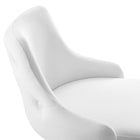 Modway Adorn Performance Velvet Bar Stool - White-Chair Weight Capacity: 300 lb
