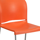 Flash Furniture HERCULES Series Orange Full Back Contoured Stack Chair with Sled Base,-Protective Plastic Floor Glides