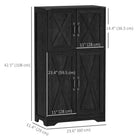 HOMCOM 23.6" L Farmhouse Kitchen Pantry Cabinet - Black Wood Grain-Particleboard frame supports up to 150 lb. (68.1 kg)
