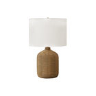 Monarch Specialties 23" H Table Lamp - Brown Rattan / Beige Shade-Bring casual, contemporary flair to your home with this stylish 23"h table lamp with a ginger jar base made with a brown rattan textured finish base on a metal frame, and topped with a modern beige fabric drum shade and gold finial