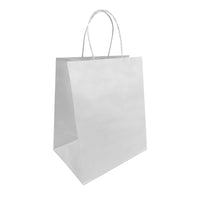 Reliabag Paper Bags - Twist Handles - 10" W x 7" D x 12" H - White - 100 Pack-Made by the premium white kraft paper with the re-enforced flat bottom