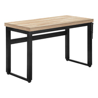 Monarch Specialties 7678 48" Computer Desk - Natural/Adj.Height/ Black Metal-For versatile use as a computer desk / writing table, this piece is perfect for limited spaces and adjustable from 29.5 inches to 48 inches in height