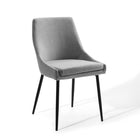 Modway Viscount Upholstered Fabric Dining Chairs - Black/Light Grey - 2 Pack-Chair Weight Capacity: 300 lbs.