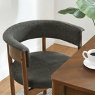 Modway Clea Curved Upholstered Dining Chairs - Charcoal - 2 Pack-Round Seat
