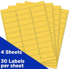 JAM Paper Mailing Address Labels - 1 x 2 5/8 - Yellow - 4 sets of 120-2.6"h x 1"w x 1/5"d