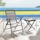 Outsunny Folding Bistro Set with Adjustable Backs - Grey-Steel frame with powder coating offers durability 