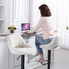 HOMCOM Adjustable Counter Height Swivel Bar Stools - Cream - 2 Pack-The large round base keep the stool balanced when not in use
