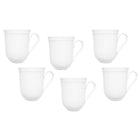 Casa Domani Florence Mug Embossed - 390ml - White - 6 Pack-Made of Porcelain featuring a delicate embossed pattern on scalloped profile.