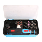 Fixtec 4V Lithium-Ion Cordless Mini Grinder Set-Includes 42 high-performance accessories for grinding, engraving, polishing, and cutting, all packed in a clear case for easy storage and quick access.