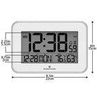 Marathon Crystal Framed Atomic Wall Clock - White-MULTIPLE DISPLAY MODES - 12 or 24 Hour Display Formats with Indoor Temperature Display in Celsius or Fahrenheit