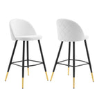 Modway Cordial Fabric Bar Stools - White - Set of 2-Retro Modern Bar Stools