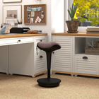 Vinsetto Swivel Standing Backless Wobble Stool Chair - Brown-Wobble design allows rocking, 360° swiveling, tilting, and leaning for added fun