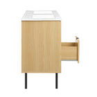 Modway Chaucer 48" Double Sink Bathroom Vanity - Oak/White-Assembly Required