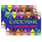 Ashley Productions Smart Poly Welcome Mat with Slip Resistant Backing - 15.5" x 23.5" - Crayons - Everyone is Welcome Here - 2 Pack-Our premium quality mats are crafted to withstand the rigors of daily classroom use, making them perfect for high-traffic areas