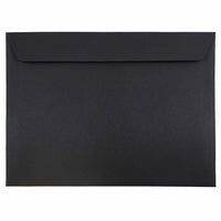 JAM Paper 9.5 x 12.63 Booklet Envelopes, Black Linen Recycled, 1000 Pack (900934622B)-Black