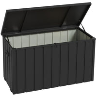 Outsunny 119 Gallon Deck Box with Wheels & Handles-450L capacity: a large and spacious outdoor storage box
