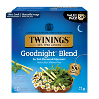 Twinings Goodnight Blend Herbal Tea Bags - 50 Pack-Made with camomile, spearmint, lemongrass, orange leaves, lemon peel and hawthorn berries for a smooth and mellow herbal infusion