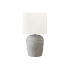 Monarch Specialties 17" H Contemporary Table Lamp - Grey Ceramic / Ivory / Cream Shade-This 17"h table lamp features a stylish, textured grey ceramic base paired with a contemporary ivory fabric shade, perfect for adding a fashionable touch to your living room, bedroom or home office decor