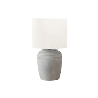 Monarch Specialties 17" H Contemporary Table Lamp - Grey Ceramic / Ivory / Cream Shade-This 17"h table lamp features a stylish, textured grey ceramic base paired with a contemporary ivory fabric shade, perfect for adding a fashionable touch to your living room, bedroom or home office decor