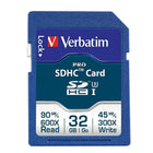 Verbatim 32GB 600x Pro SDHC Memory Card, Class 10-Verbatim's 32GB Pro 600X series memory card maximizes your ability to capture, offload and process your digital photography or 1080p high definition video. Class 10 rated for standard High Speed interface equipped host devices. Write Protect Switch prevents accidental data deletion.