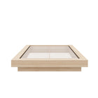 Nexera - Lit Plateforme Queen Marconi en chêne blond naturel-Conception épurée et minimaliste : lit plateforme en chêne naturel moderne fabriqué en bois d'ingénierie de haute-qualité
