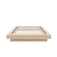 Nexera - Lit Plateforme Queen Marconi en chêne blond naturel-Conception épurée et minimaliste : lit plateforme en chêne naturel moderne fabriqué en bois d'ingénierie de haute-qualité