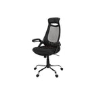 Monarch Specialties 7268 High-Back Executive Office Chair - Black Mesh/Chrome-High-back executive office chair in a commercial grade, durable, stain-resistant, and breathable black polyester mesh fabric.