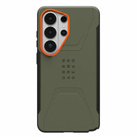 UAG Civilian Rugged Cell Phone Case with Magnets for Galaxy S26 Ultra - Olive Drab/Orange-Now Eco / Made of Recycled Material