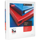 Staples Heavy-Duty View Binder with D-Rings - 1" - White-One-Touch Rings open and close with ease