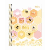 Hilroy Honeybees Hardcover Notebook - 160 pages - 10-7/8" H x 7-7/8" W - White -Durable Hard Cover