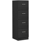 HOMCOM 4-Drawer Letter/A4 Locking Filing Cabinet - Black-4 file drawers with adjustable hanging bars for A4 and letter files
