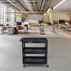 Luxor TUFFY XL Three-Tier Multi-Purpose Utility Cart - 32" W x 18" D - Black-8