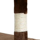 PawHut 53" Large Condo Cat Tree Tower - Brown-Fulfill cat's natural instinct to climb and scratch and protect your furniture 
