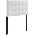 Modway Emily Upholstered Vinyl Twin Headboard - White-Elegantly tufted button headboard