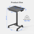 ShoppingAll Airlift Pneumatic Height Adjustable Sit-Stand Mobile Computer Cart - Black-Desk height can be easily adjusted from 73.5cm-109cm / 28.9”-42.9” in one touch with the integrated pneumatic airlift system