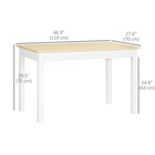 HOMCOM Scandinavian Dining Table with Wood Effect Top & Thick Legs for 4-6 - Oak-Non-slip feet pads prevent the dining room table from slipping and protect your floor