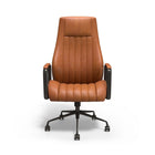 Union & Scale Industria Manager Chair - Brown-Overall dimensions: 43.86"-47.6"H x 27.8"W x 27.4"D