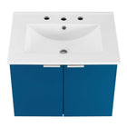 Modway Maybelle 24" Wall-Mount Bathroom Vanity - Navy/White-9