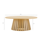 Manhattan Comfort Layla Modern Coffee and End Table - Natural Oak - Set of 2-Unique Slatted Conical Base Offers Stability with Modern Flare