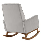 Modway Sway Performance Velvet Rocking Chair - Light Grey-Wood and MDF Rocker Base