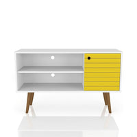 Manhattan Comfort Liberty 42.52" TV Stand, White and Yellow (212BMC64)-Free Standing TV Stand for Living Room and Bedroom use.