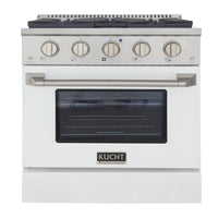 Kucht 30" KNG Series Pro Style Propane Gas Range - Stainless Steel/White-Cook and bake like a pro with the extra-large convection oven that offers 4.2 cu. ft. of capacity, a 5-rack configuration, and an extra-large viewing window